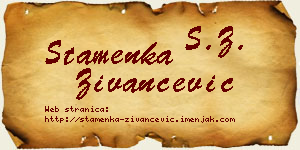 Stamenka Živančević vizit kartica